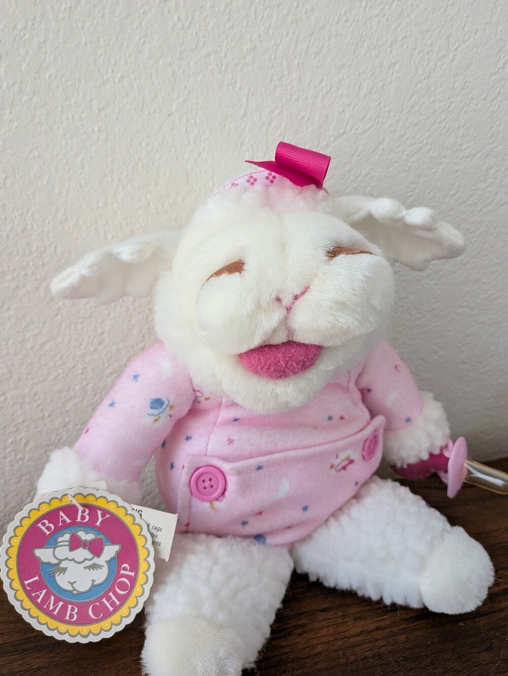 1990 Vintage Shari Lewis 12" Baby Lamb Chop Plush Hand Puppet Pink NWT - Picture 2 of 12